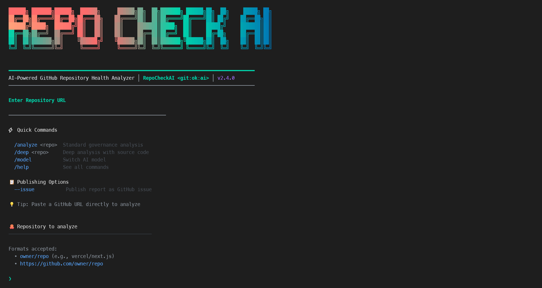 RepoCheckAI CLI screenshot